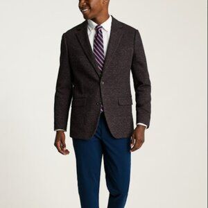 Bonobos Jetsetter Knit Blazer Burgundy Houndstooth